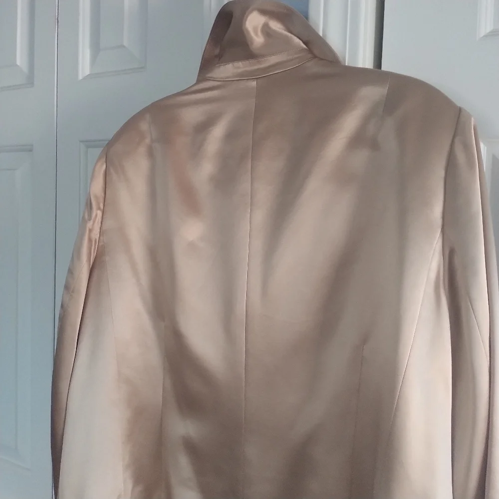 Kate Hill Woman 100 percent Gold Silk Blazer Plus Size 22W - Picture 5 of 9